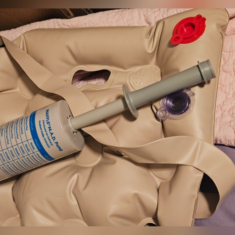 Waffle Mattress Topper with Hand Air Pump EHOB Healthcare